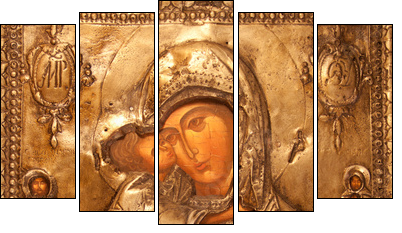 orthodox icon - Fünfteiliges Leinwandbild, Pentaptychon