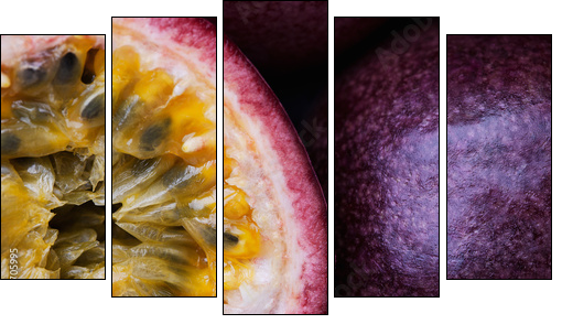 Passionsfrucht - Fünfteiliges Leinwandbild, Pentaptychon