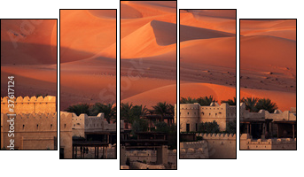 Abu Dhabi Desert - Fünfteiliges Leinwandbild, Pentaptychon