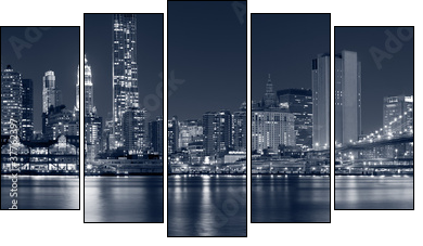 Manhattan, New York City. - Fünfteiliges Leinwandbild, Pentaptychon