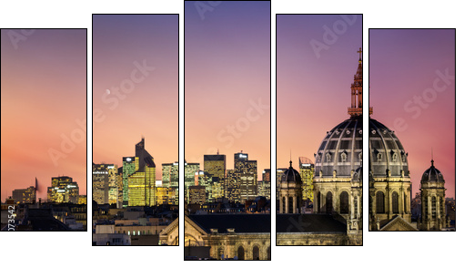 Paris - Fünfteiliges Leinwandbild, Pentaptychon