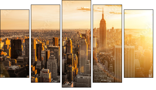 New York - Fünfteiliges Leinwandbild, Pentaptychon
