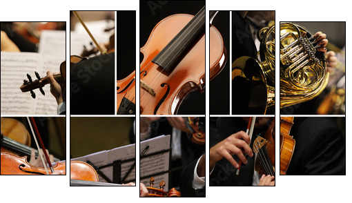 classical music collage - Fünfteiliges Leinwandbild, Pentaptychon
