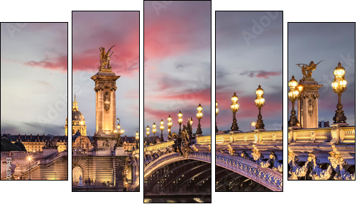 Pont Alexandre III, Paris - Fünfteiliges Leinwandbild, Pentaptychon