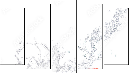 fragole splash - Fünfteiliges Leinwandbild, Pentaptychon