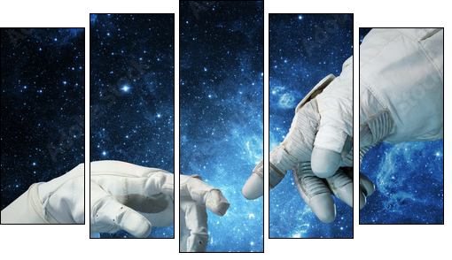 New technologies in space. Concept - Fünfteiliges Leinwandbild, Pentaptychon
