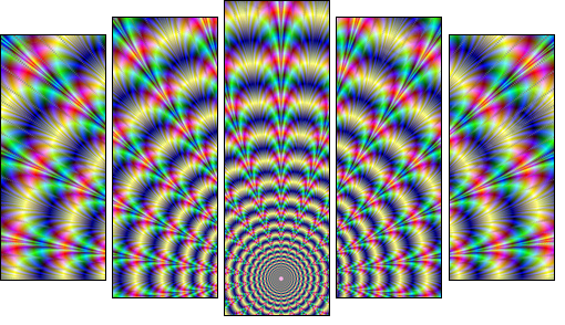 Psychedelic Pulse - Fünfteiliges Leinwandbild, Pentaptychon