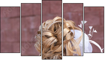 Back view of elegant wedding - Fünfteiliges Leinwandbild, Pentaptychon