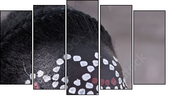 Tribal face - Fünfteiliges Leinwandbild, Pentaptychon