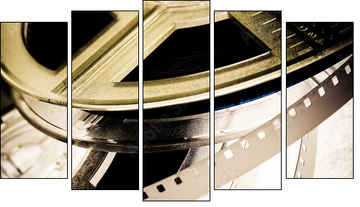 Film reels - Fünfteiliges Leinwandbild, Pentaptychon
