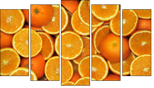 PomaraÅcze-poÅÃ³wki - Fünfteiliges Leinwandbild, Pentaptychon