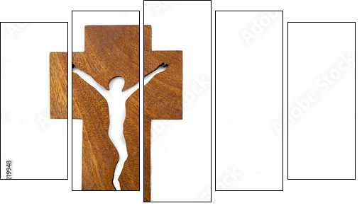 Modern Crucifix - Fünfteiliges Leinwandbild, Pentaptychon