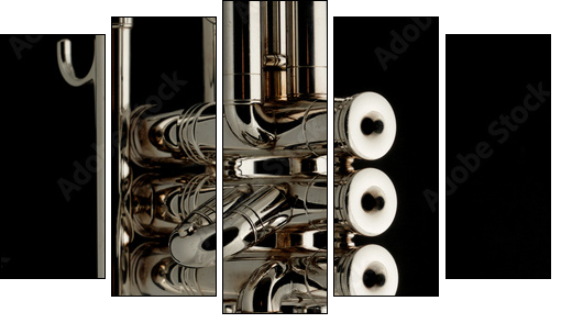 Part of trumpet - Fünfteiliges Leinwandbild, Pentaptychon