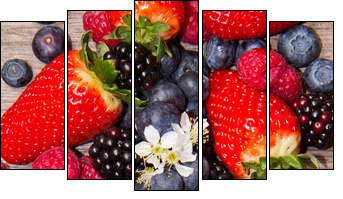 Berries - Fünfteiliges Leinwandbild, Pentaptychon
