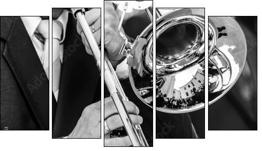 The Trumpeter - Fünfteiliges Leinwandbild, Pentaptychon