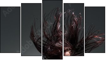Woman dancing in studio - Fünfteiliges Leinwandbild, Pentaptychon