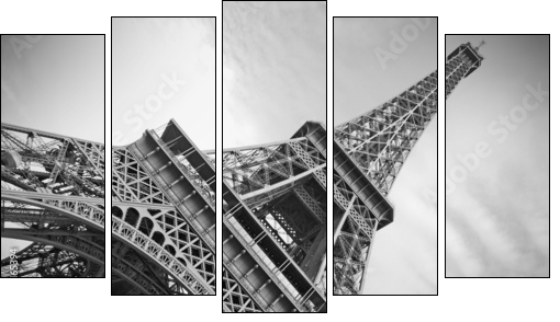 The Eiffel Tower, Paris - Fünfteiliges Leinwandbild, Pentaptychon