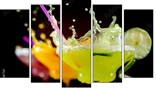 Fruit cocktails - Fünfteiliges Leinwandbild, Pentaptychon