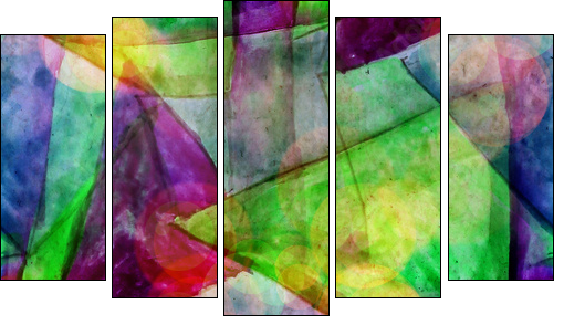 sunlight macro green, purple watercolor seamless texture paint s - Fünfteiliges Leinwandbild, Pentaptychon