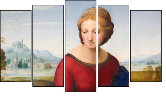 Madonna of the Meadow by Raphael (1505) - Fünfteiliges Leinwandbild, Pentaptychon