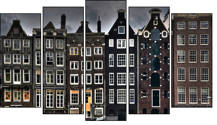 Amsterdam Houses - Fünfteiliges Leinwandbild, Pentaptychon