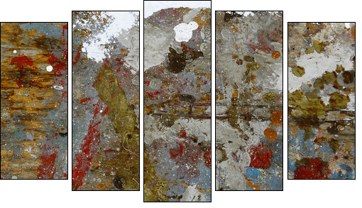 pittura - tavolozza - palette - Fünfteiliges Leinwandbild, Pentaptychon