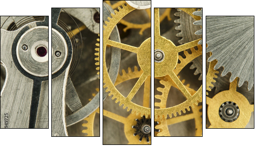 clockwork - Fünfteiliges Leinwandbild, Pentaptychon
