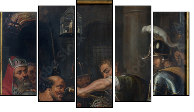 Antwerp - The Torture of Jesus by  Antoon de Bruyn - Fünfteiliges Leinwandbild, Pentaptychon