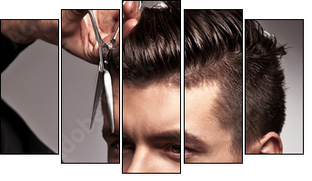 hairdresser - Fünfteiliges Leinwandbild, Pentaptychon