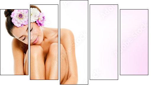 beautiful female figure. perfect skin. - Fünfteiliges Leinwandbild, Pentaptychon