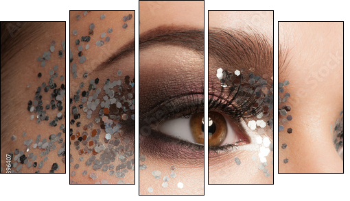 Eye Makeup - Fünfteiliges Leinwandbild, Pentaptychon
