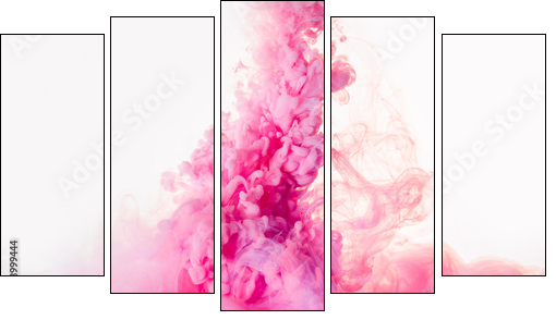 pink smoke - Fünfteiliges Leinwandbild, Pentaptychon