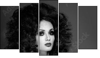 Beautiful woman with fashion hairstyle - Fünfteiliges Leinwandbild, Pentaptychon