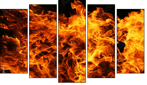 Fire - Fünfteiliges Leinwandbild, Pentaptychon