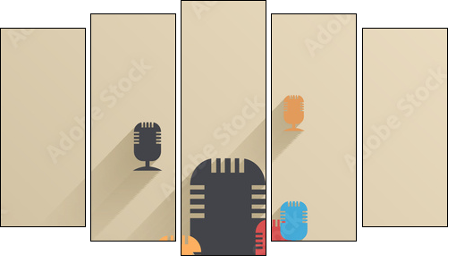 Vector creative flat ui icon background. Eps 10 - Fünfteiliges Leinwandbild, Pentaptychon