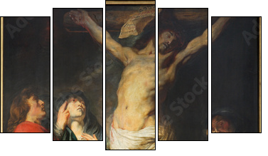 Antwerp - The Crucifixion paint by Jacob Jordaens - Fünfteiliges Leinwandbild, Pentaptychon