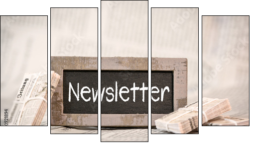 newsletter - Fünfteiliges Leinwandbild, Pentaptychon