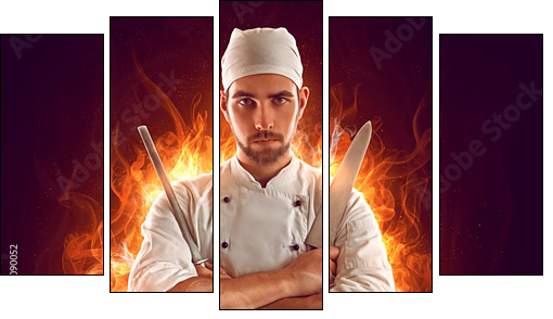 Cook Hero - Fünfteiliges Leinwandbild, Pentaptychon