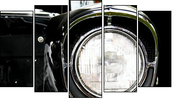 Vintage car. Close-up. - Fünfteiliges Leinwandbild, Pentaptychon