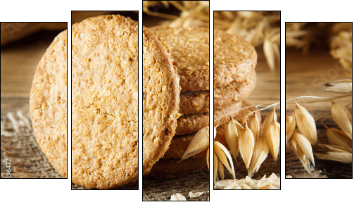 Oatmeal cookie - Fünfteiliges Leinwandbild, Pentaptychon