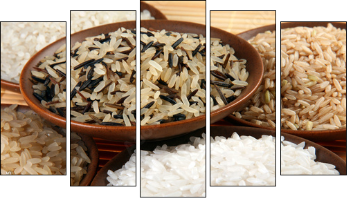 Rice set - Fünfteiliges Leinwandbild, Pentaptychon