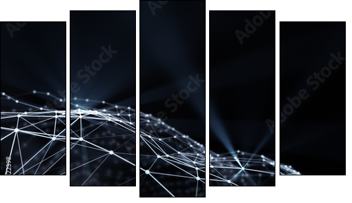 Global network - Fünfteiliges Leinwandbild, Pentaptychon