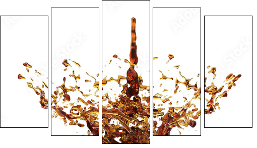 splash of liquid - Fünfteiliges Leinwandbild, Pentaptychon