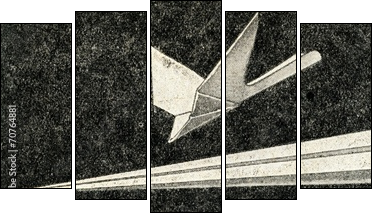 Paper airplanes - Fünfteiliges Leinwandbild, Pentaptychon