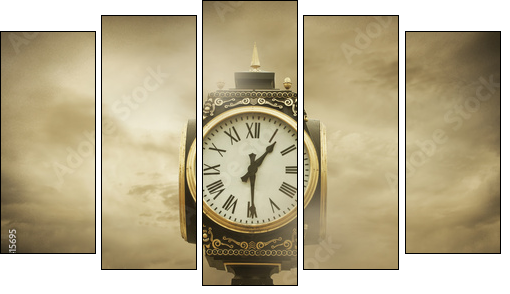 Time and Clouds - Fünfteiliges Leinwandbild, Pentaptychon