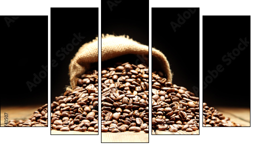 cafe - Fünfteiliges Leinwandbild, Pentaptychon