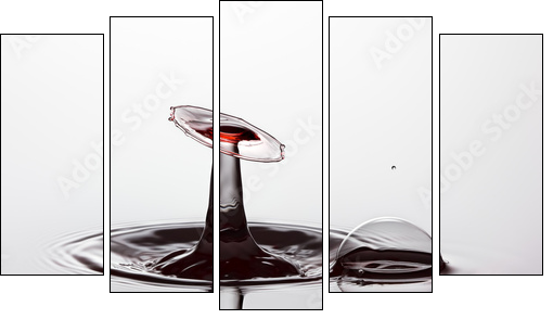 Water drop close up - Fünfteiliges Leinwandbild, Pentaptychon