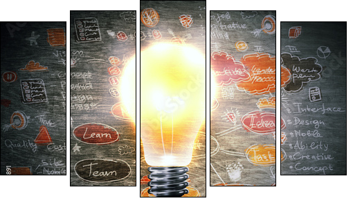 Business strategy - Fünfteiliges Leinwandbild, Pentaptychon
