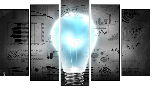 Business strategy - Fünfteiliges Leinwandbild, Pentaptychon