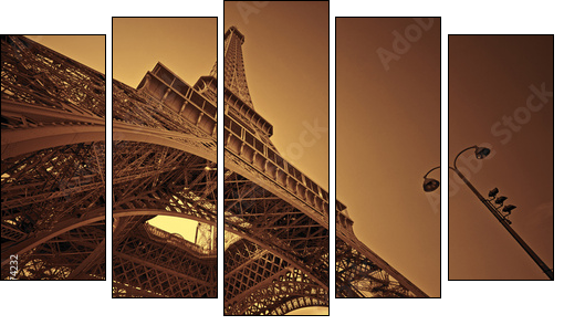 Paris - Fünfteiliges Leinwandbild, Pentaptychon